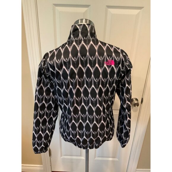 The North Face Black & White Wavy Print Zip-Up Windbreaker, Size Small - Picture 5 of 7